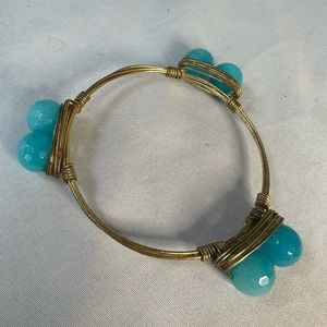 Bourbon and Bowties blue faceted stone wire bracelet
